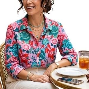 Talbots Button Up Shirt Pink 3x